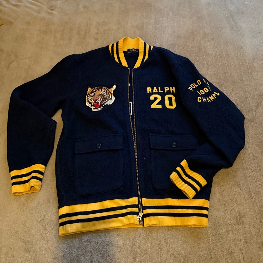 Polo Ralph Lauren Navy and Yellow Varsity Jacket